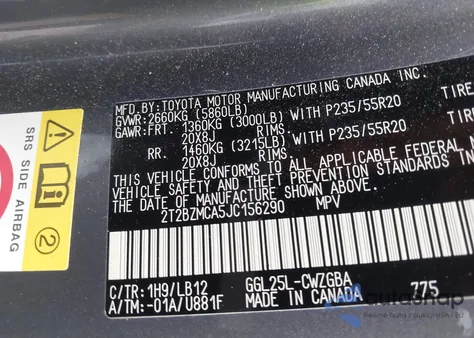 2018 Lexus Rx 350 from USA, damaged, VIN 2T2BZMCA5JC156290